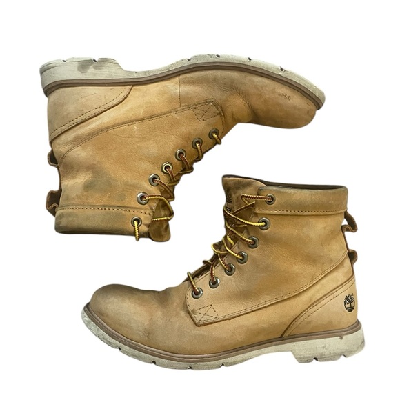 y2k timberland brown lace up waterproof leather carpenter combat work boots main image 8